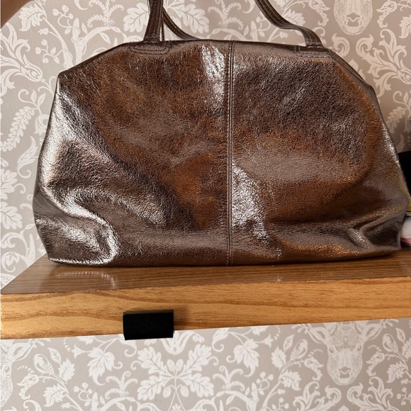 Coach Satchel Pewter Metallic Leather w/ 2 Hangtags Silver 2010 #14976 EUC - Picture 13 of 16